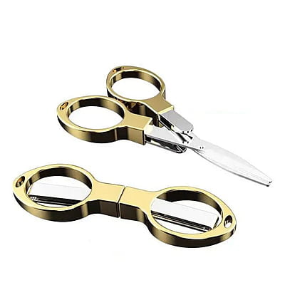 1pc Golden Precision Cutting Scissors with Folding Design