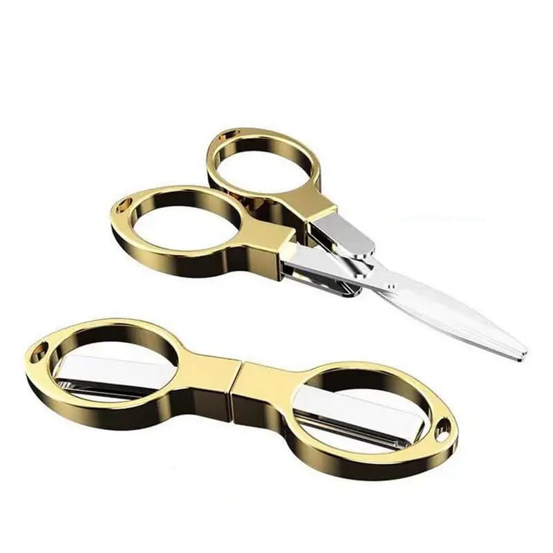 1pc Golden Precision Cutting Scissors with Folding Design 1pc Golden Precision Cutting Scissors with Folding Design