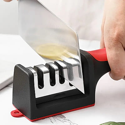 Portable Knife Sharpener, 4 Stages Kitchen Sharpening Stone Tungsten Diamond Ceramic Sharpener Tool
