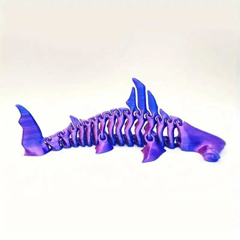 Purple 3D Printed Hammerhead Shark Sculpture Purple 3D Printed Hammerhead Shark Sculpture