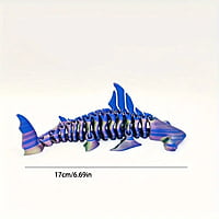 Purple 3D Printed Hammerhead Shark Sculpture Purple 3D Printed Hammerhead Shark Sculpture