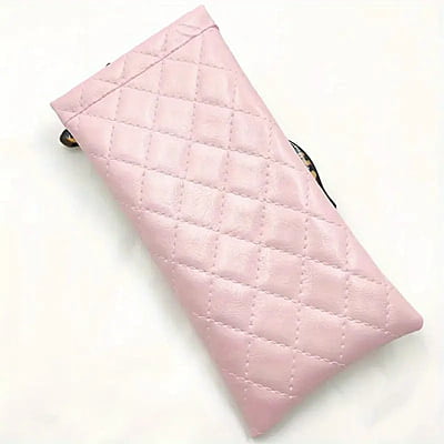 Pink Leather Glasses Case